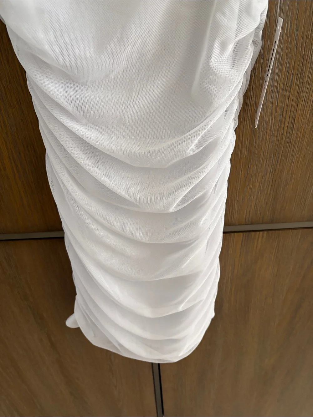 White Ruched Bodycon Dress